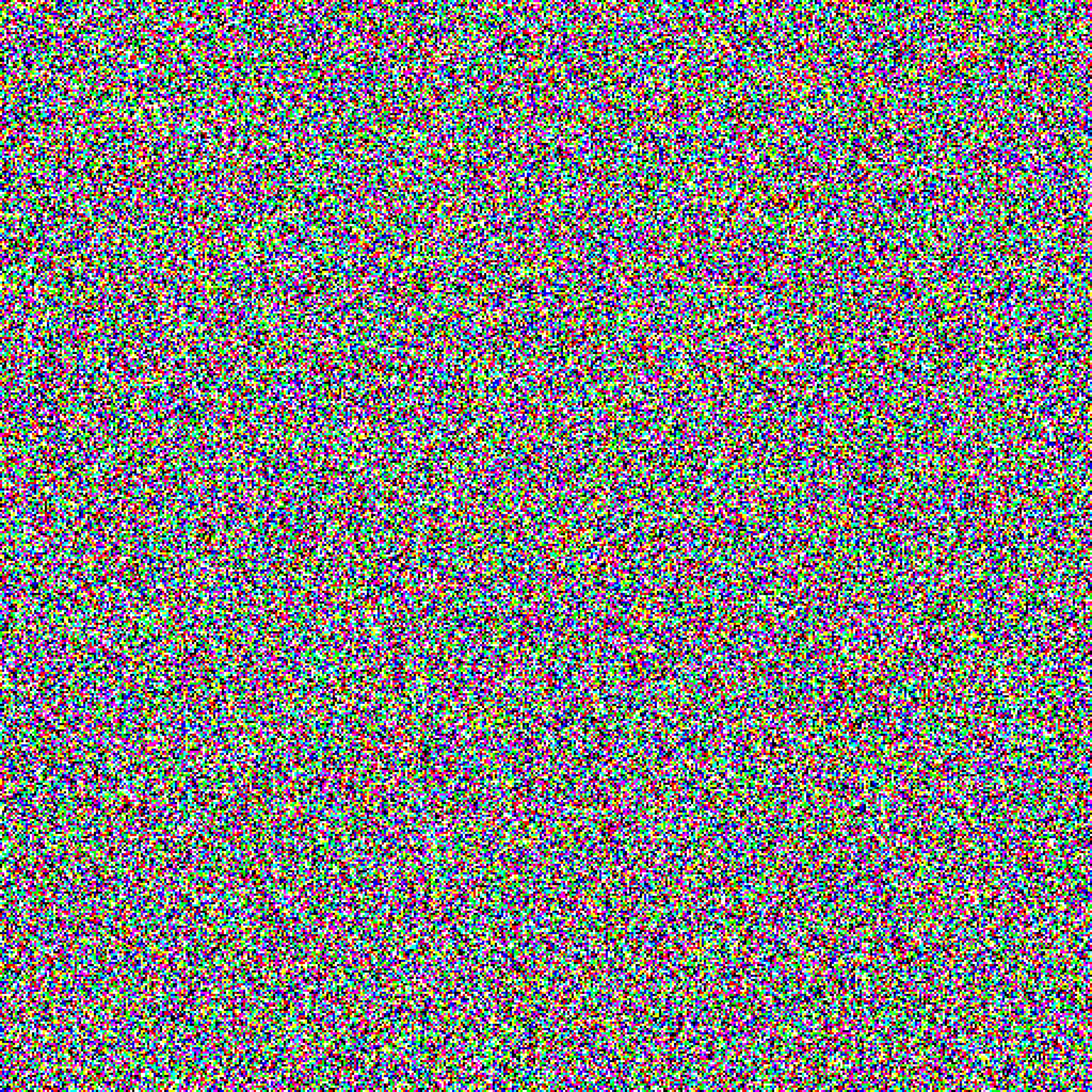 A cluster of coloured pixels made up from random gaussian noise taking up the whole canvas, representing a not denoised AI generated image; digital pointillism